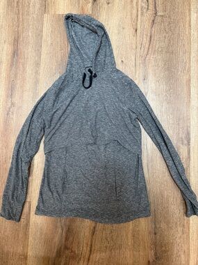Motherhood NURSING Lightweight Hooded Pullover Top - Gray
